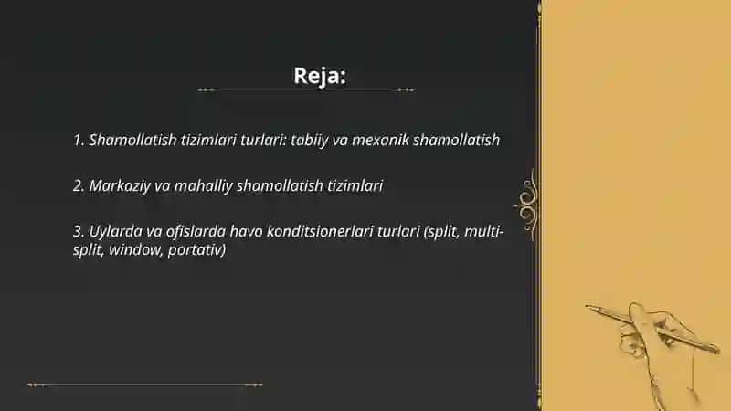 Shamollatish va havo konditsioneri 2