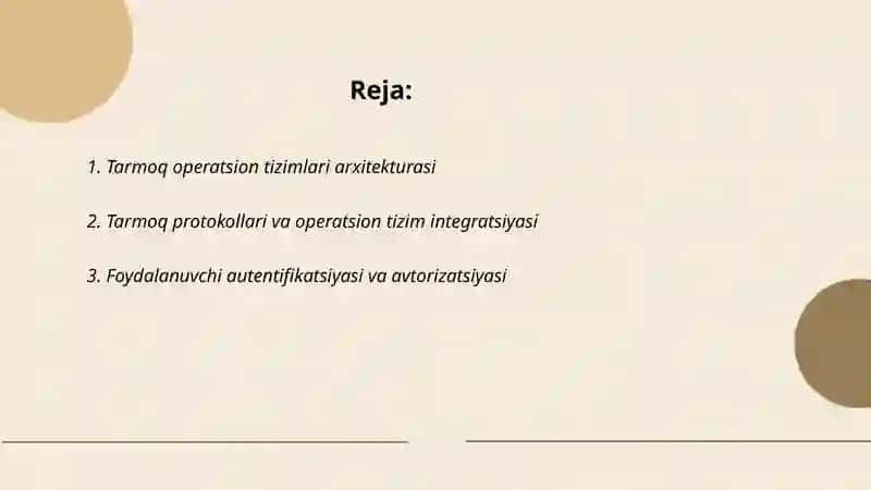 Tarmoq operatsion tizimlari 2