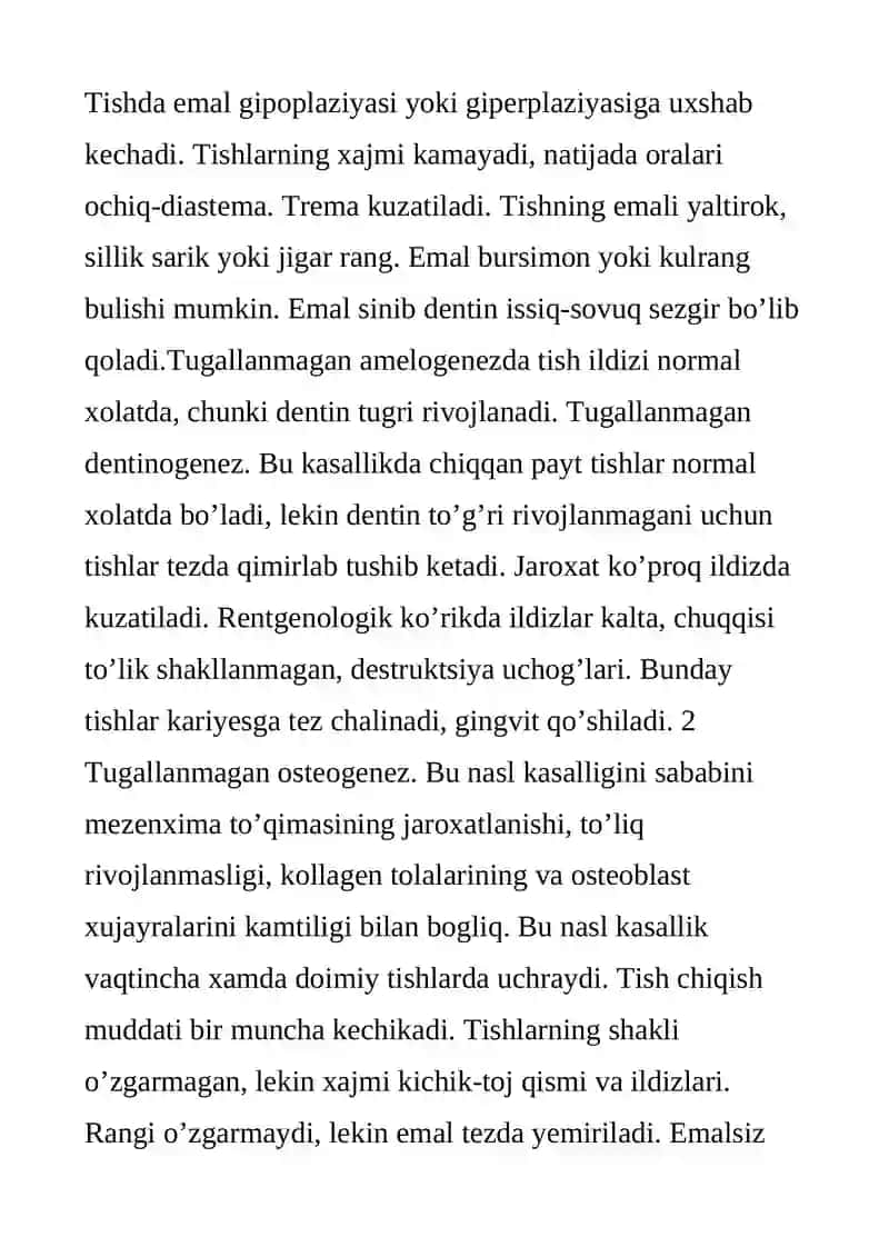 Tish qattiq to’qimalarining nasliy kasalliklari 2