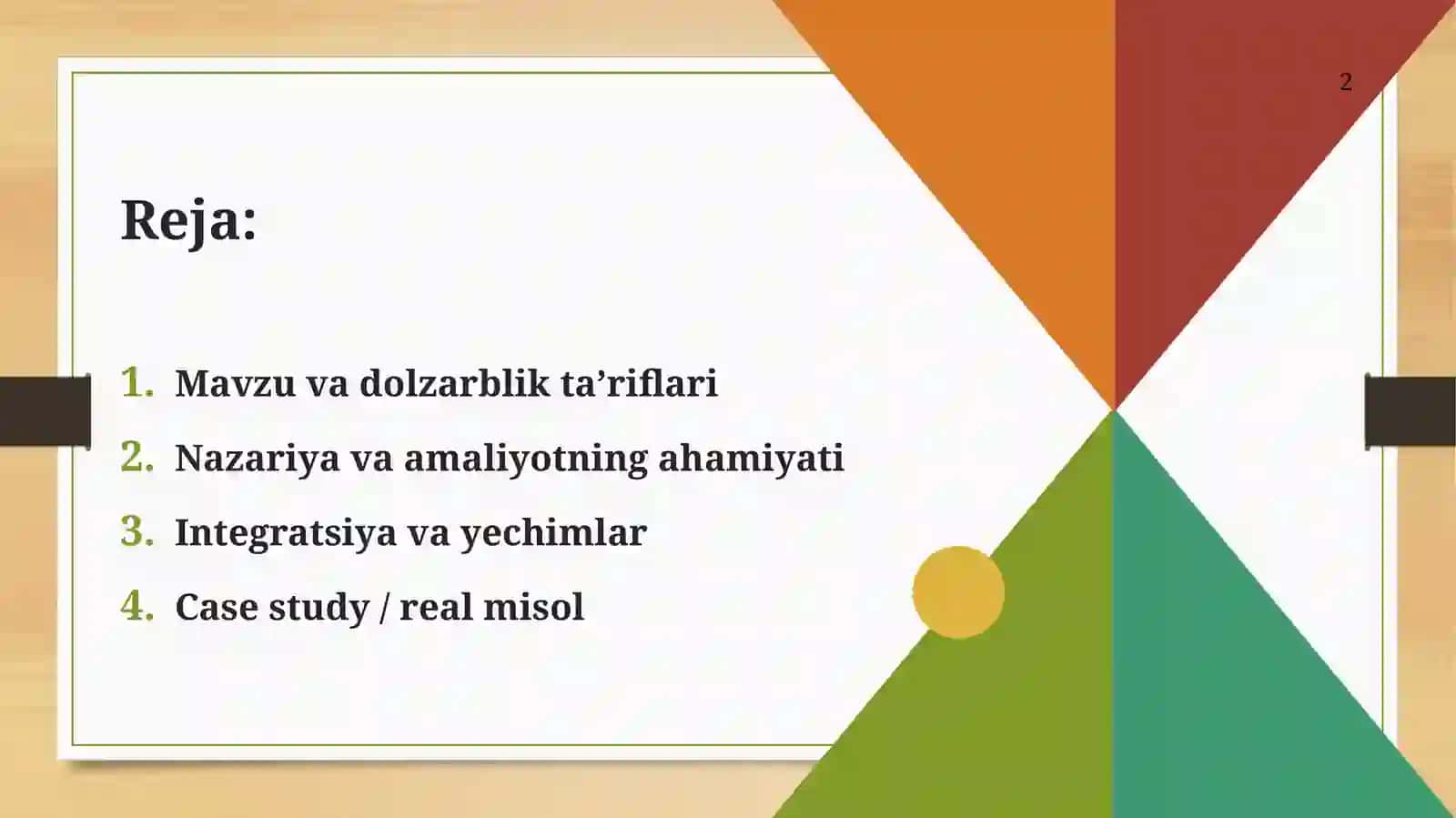 Akademik faoliyat integratsiyasi 2
