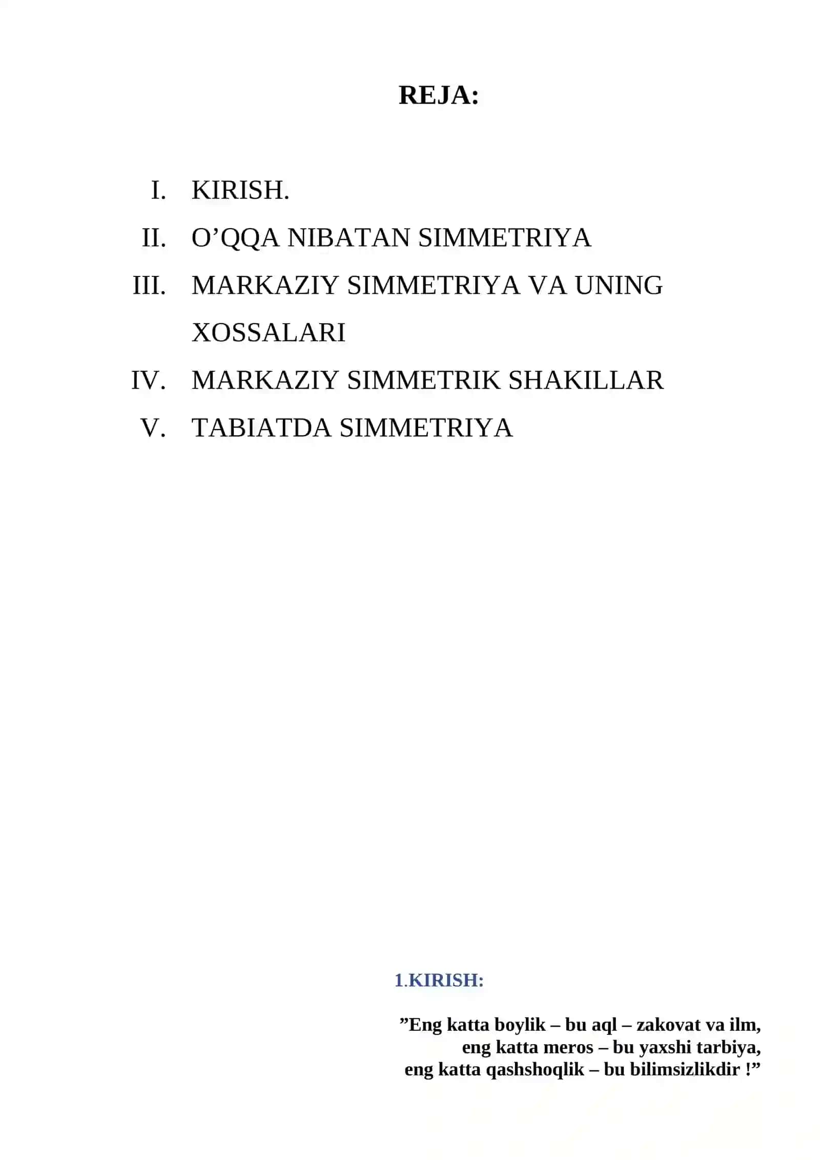 Geometriyada va tabiatda simmetriya 2