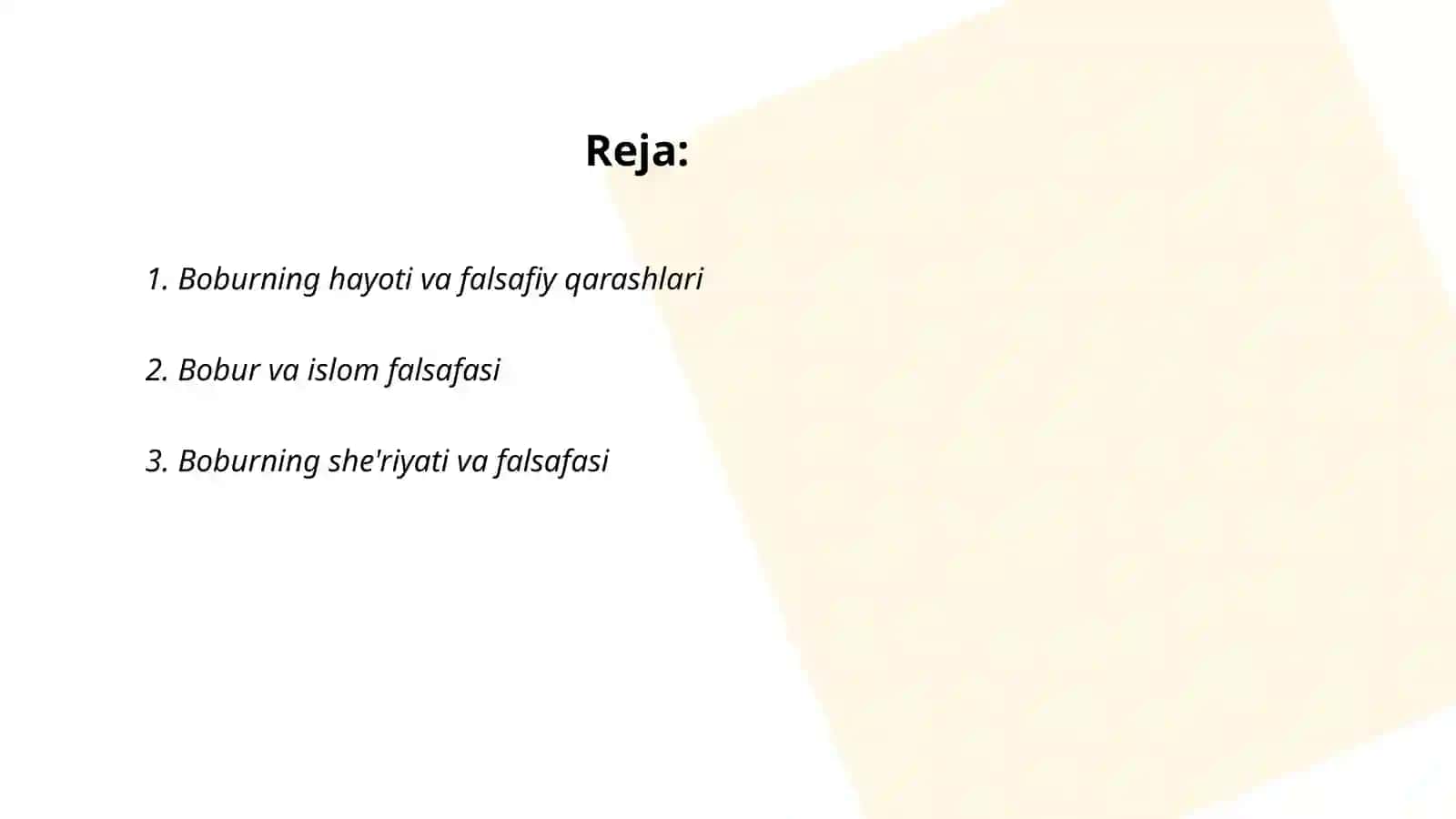Boburning hayoti va falsafiy qarashlari 2