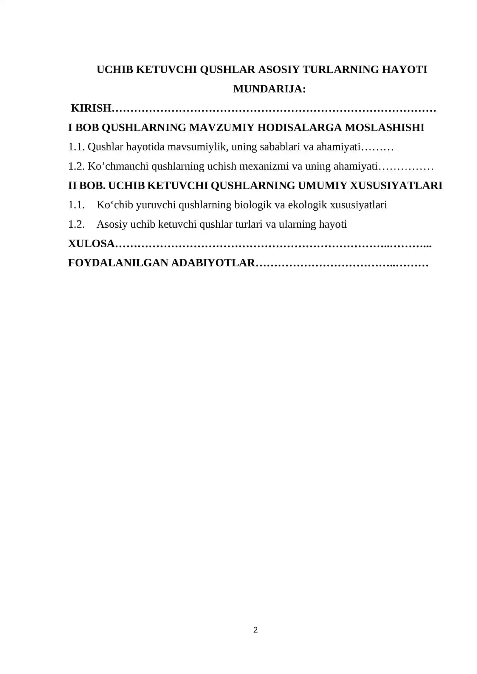 Uchib ketuvchi qushlar asosiy turlarning hayoti 2