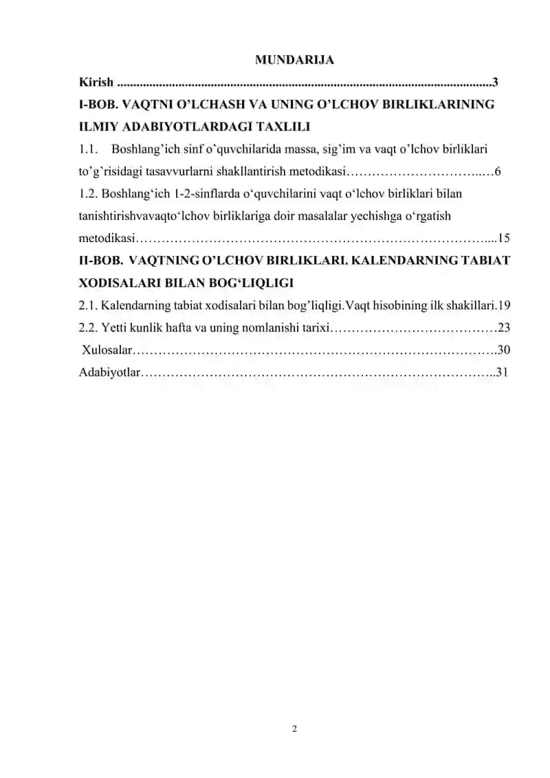 Vaqtni o’lchash va uning o’lchov birliklari 2