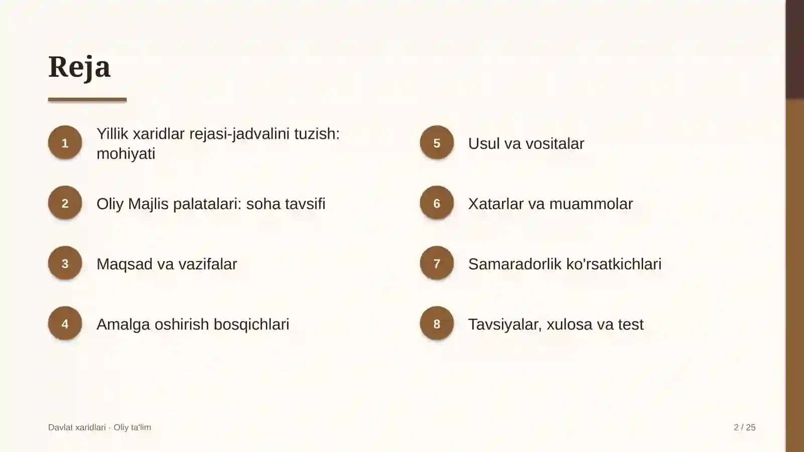 oliy majlis palatalarida yillik xaridlar rejasi jadvalini tuzish 8168 2