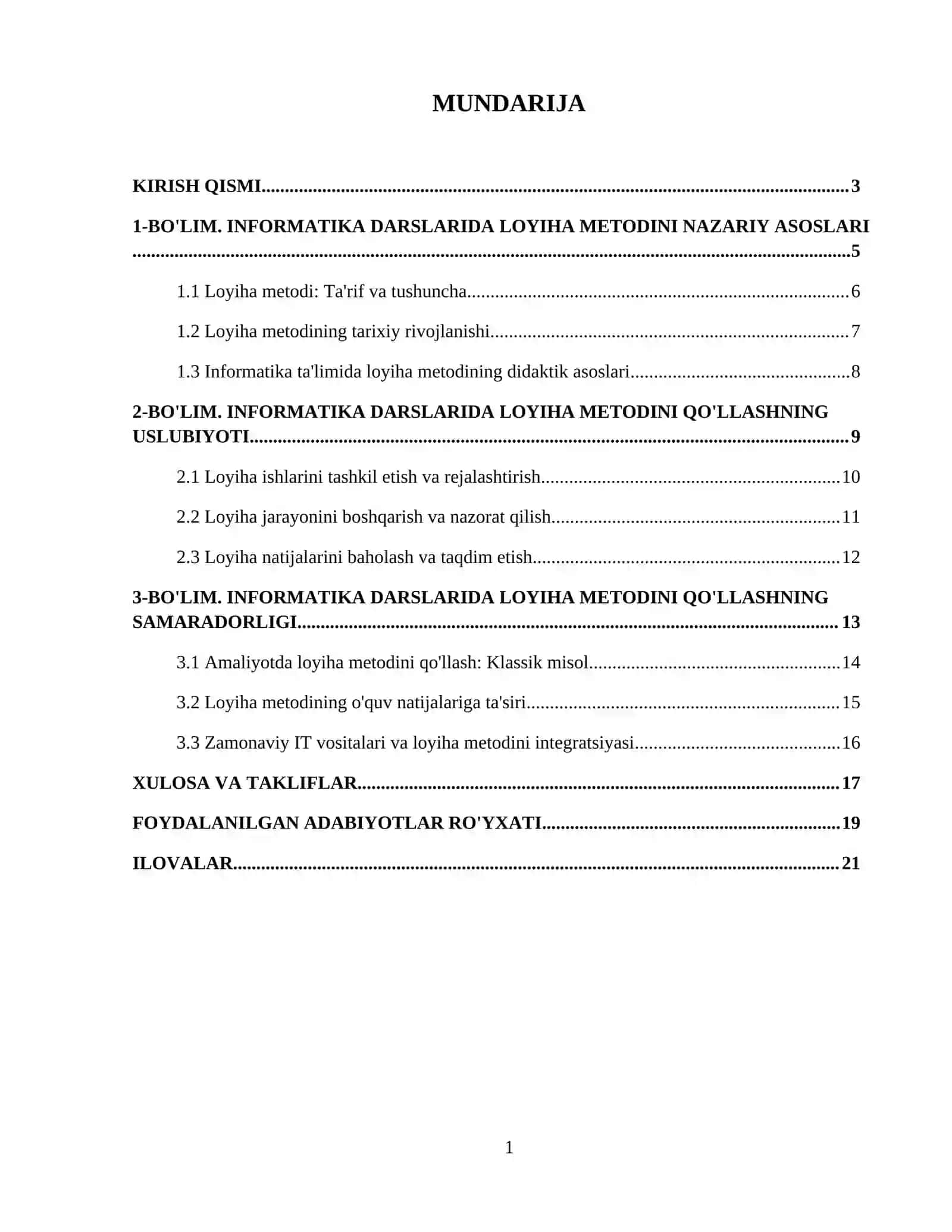 Informatika darslarida loyiha metodini qo'llash 2