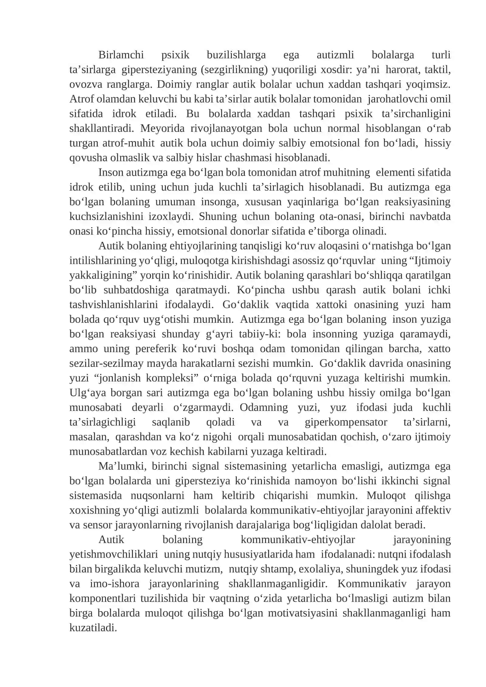 Autizmga ega bolalarga umumiy tavsif 2