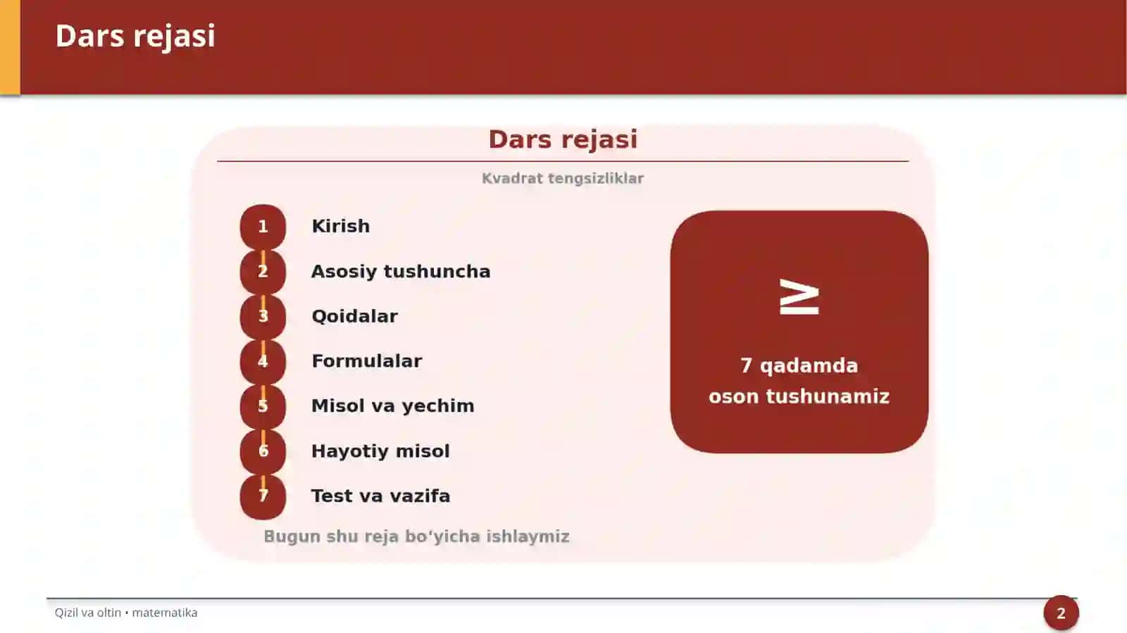 Kvadrat tengsizliklar 2