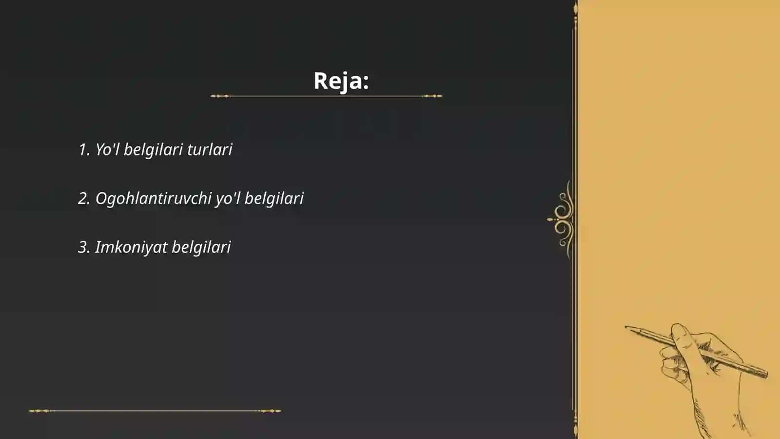 Yo'l belgilari turlari 2