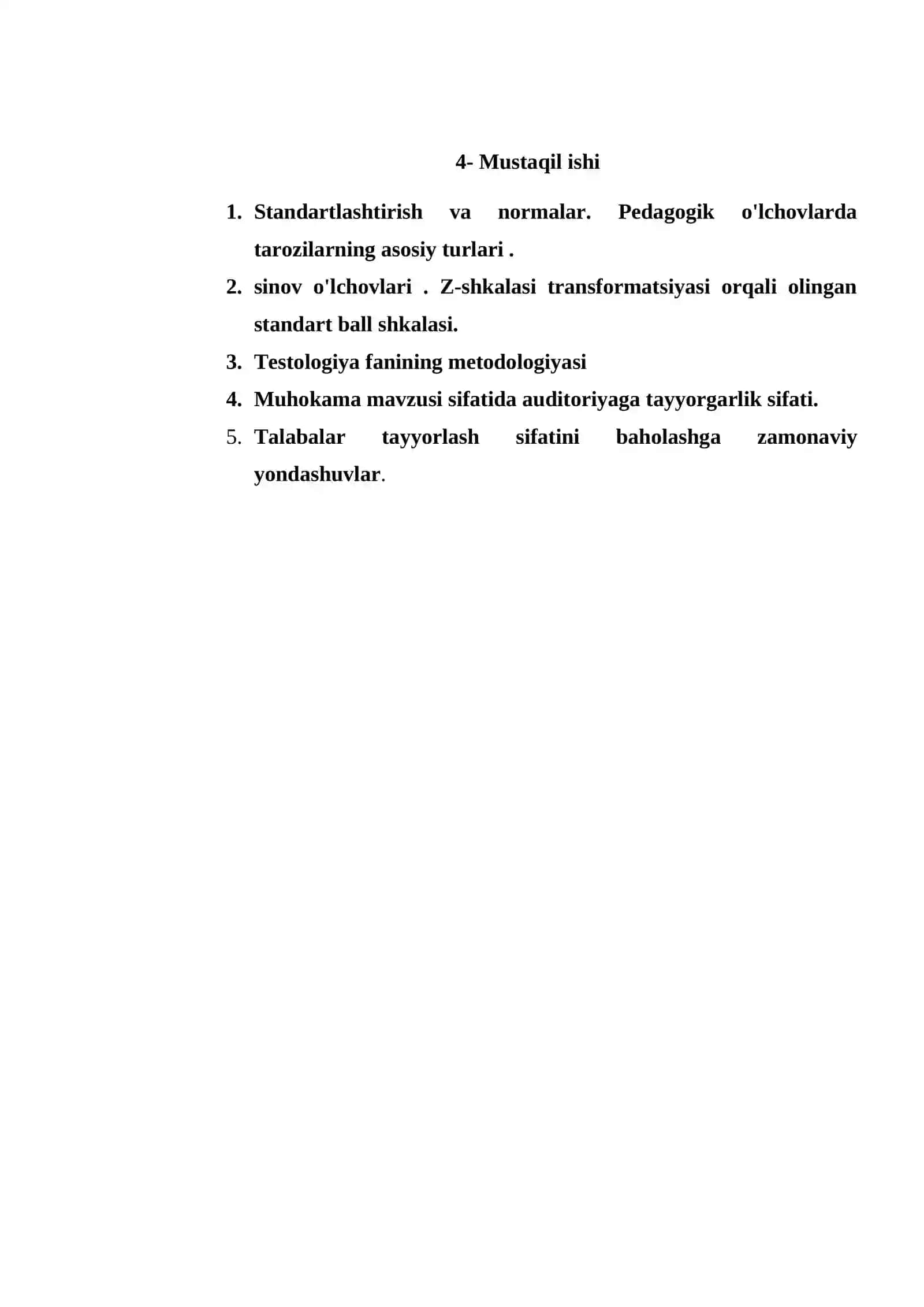 “Testologiya va pedagogik o’lchovlar nazariyasi” 2