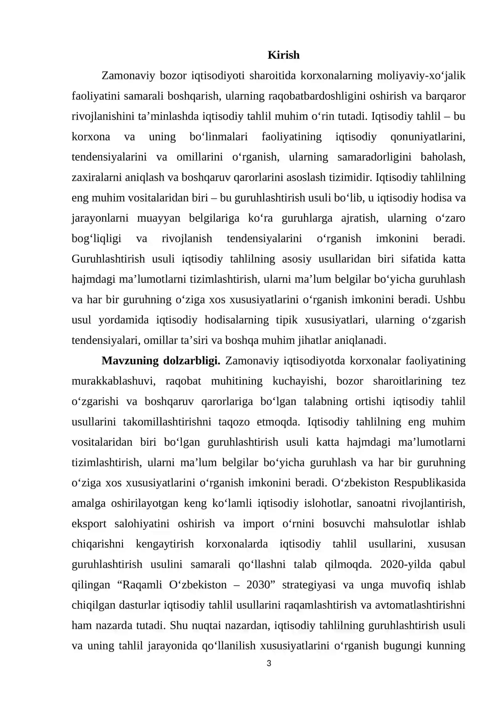 IQTISODIY TAHLILDA GURUHLASHTIRISH USULI 2