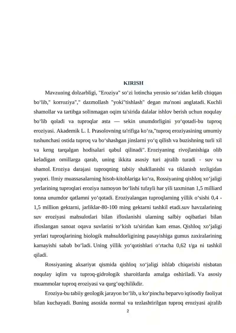 Tuproq Eroziyasining Sabablari 2