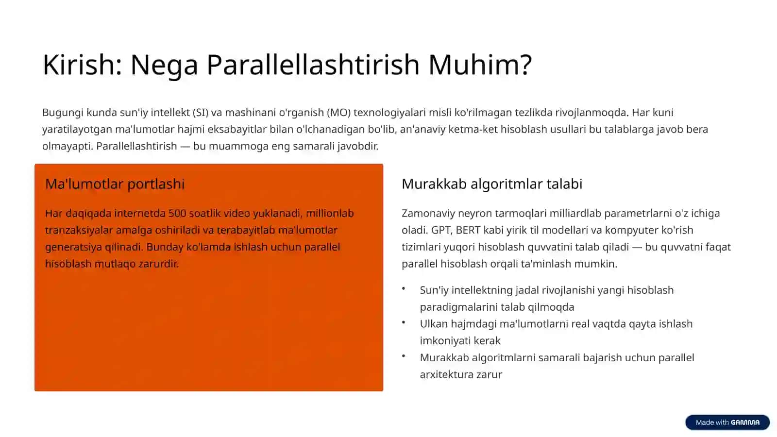 Mashina O'qish Jarayonlarini Parallellashtirish 2