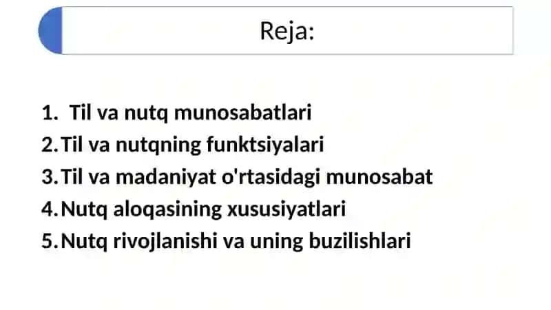 Til va nutqmunosabatlari 2