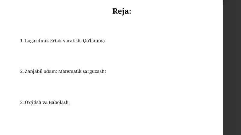 Logoritmik Ertak yaratish 2