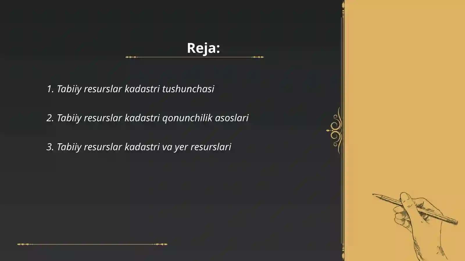 Tabiiy resurslar kadastri yagona tizimini o'tkazishining huquqiy asoslari 2