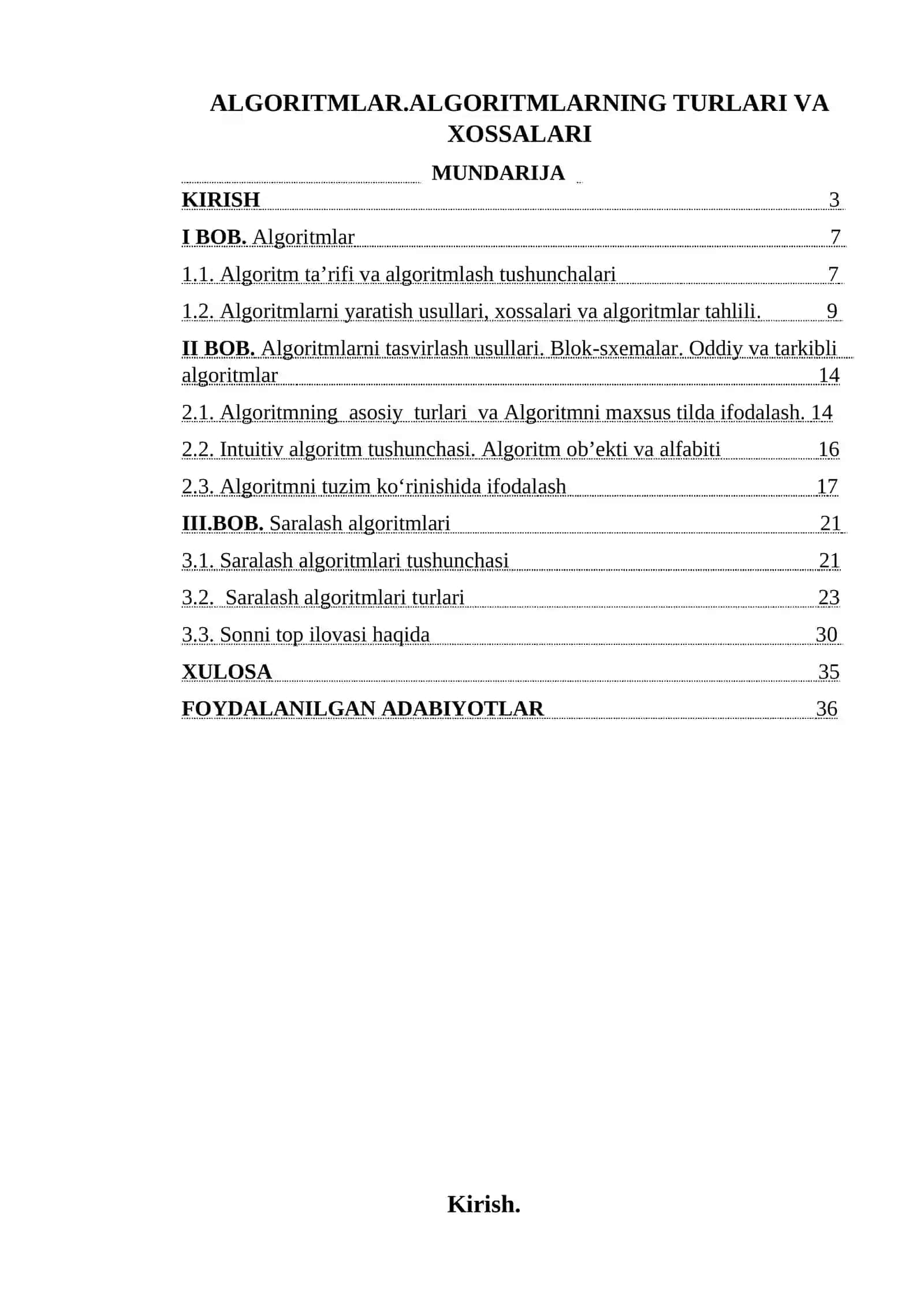 Algoritm va ularning xossalri 2