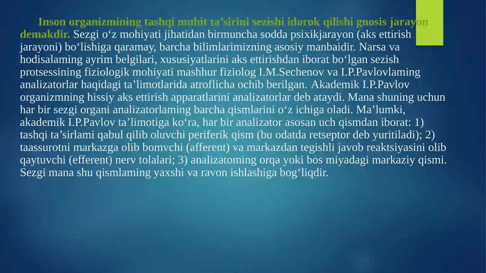 Gnosis jarayonidagi nutq nuqsonlariga egab olalar idrok jarayonini psixokorreksiya usullari 2