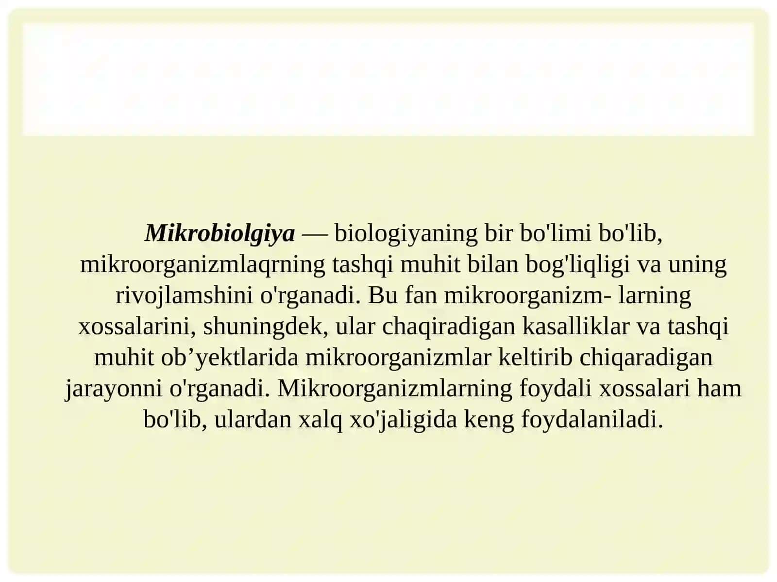 MIKROBIOLOGIYA VIRUSOLOGIYA IMMUNOLOGIYA FANIGA HISSA QO'SHGANO'ZBEK OLIMLARI 2