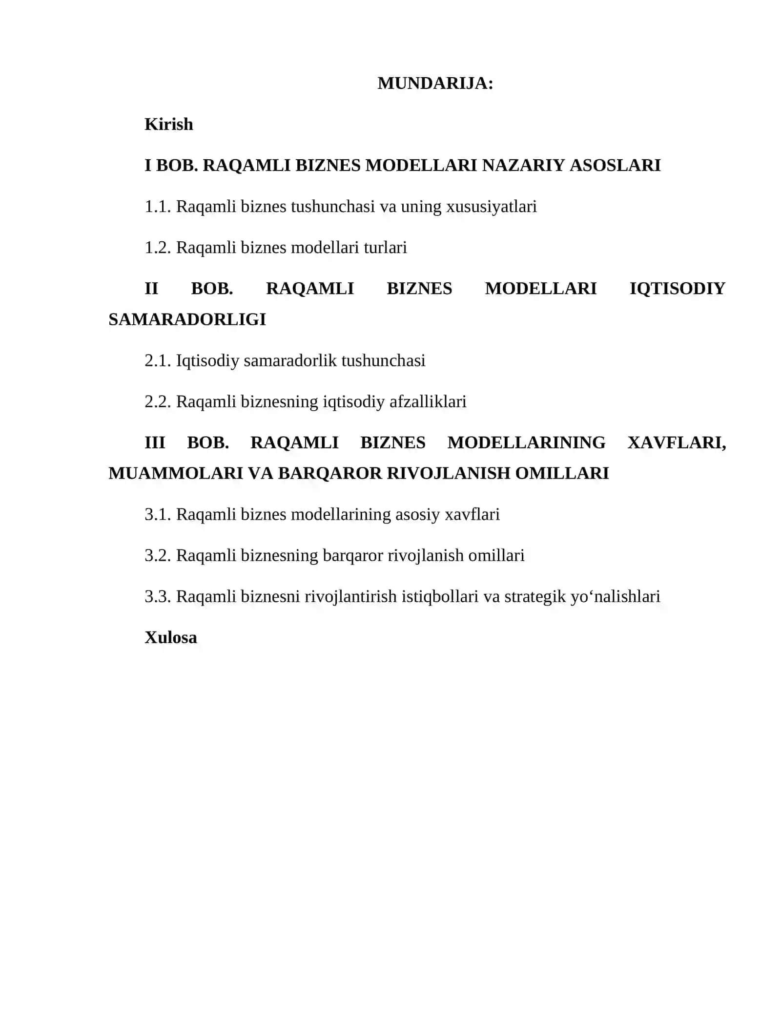 Raqamli biznes modellari va ularning iqtisodiy samaradorligi 2