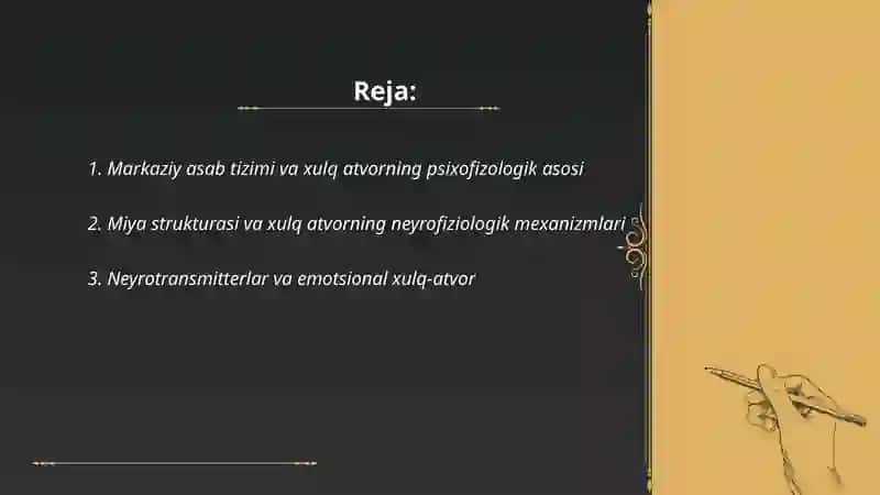 Xulq atvorning psixofizologik asosi 2