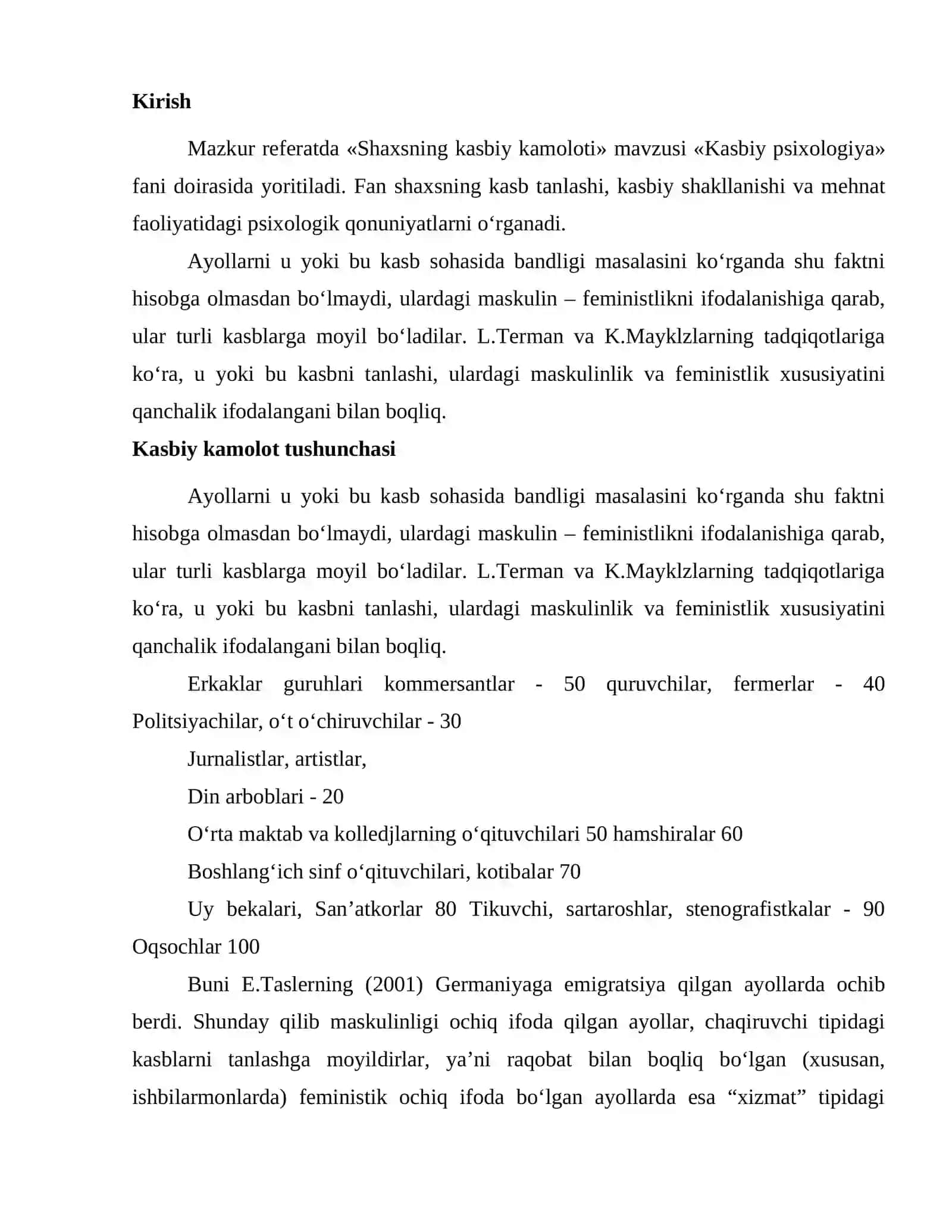 Shaxsning kasbiy kamoloti 2