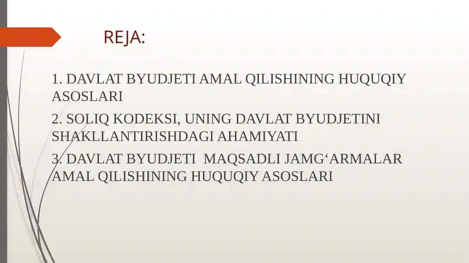 Byudjet tizimining huquqiy asoslari 2