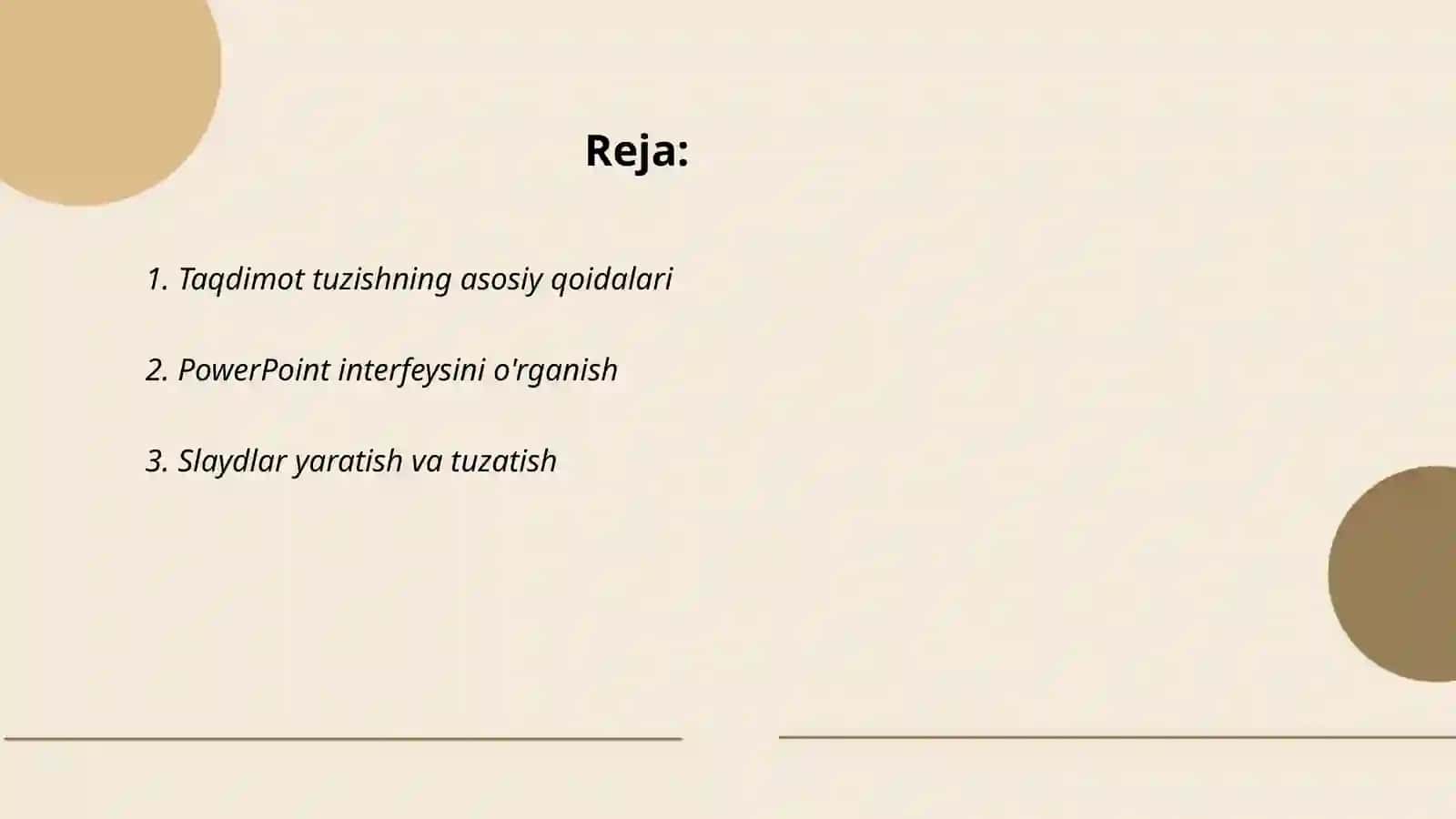Taqdimotlar Poverpointda 2