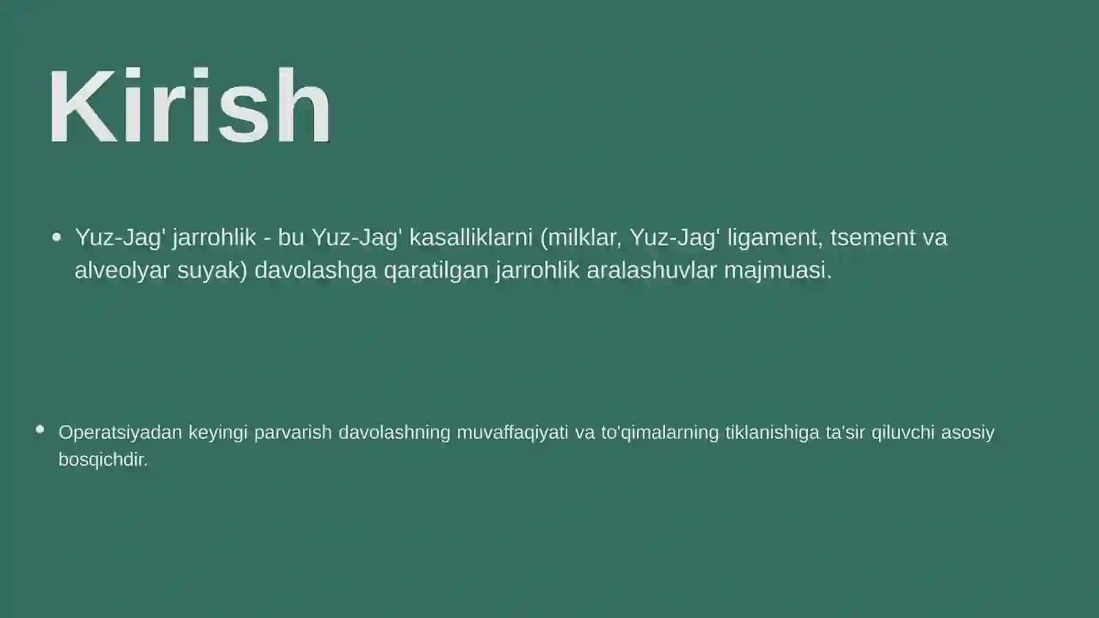 Yuz-jag‘ sohasi yumshoq va suyak to‘qimalari plastika operatsiyalarinio‘tkazgan bemorlarni parvarishlash 2