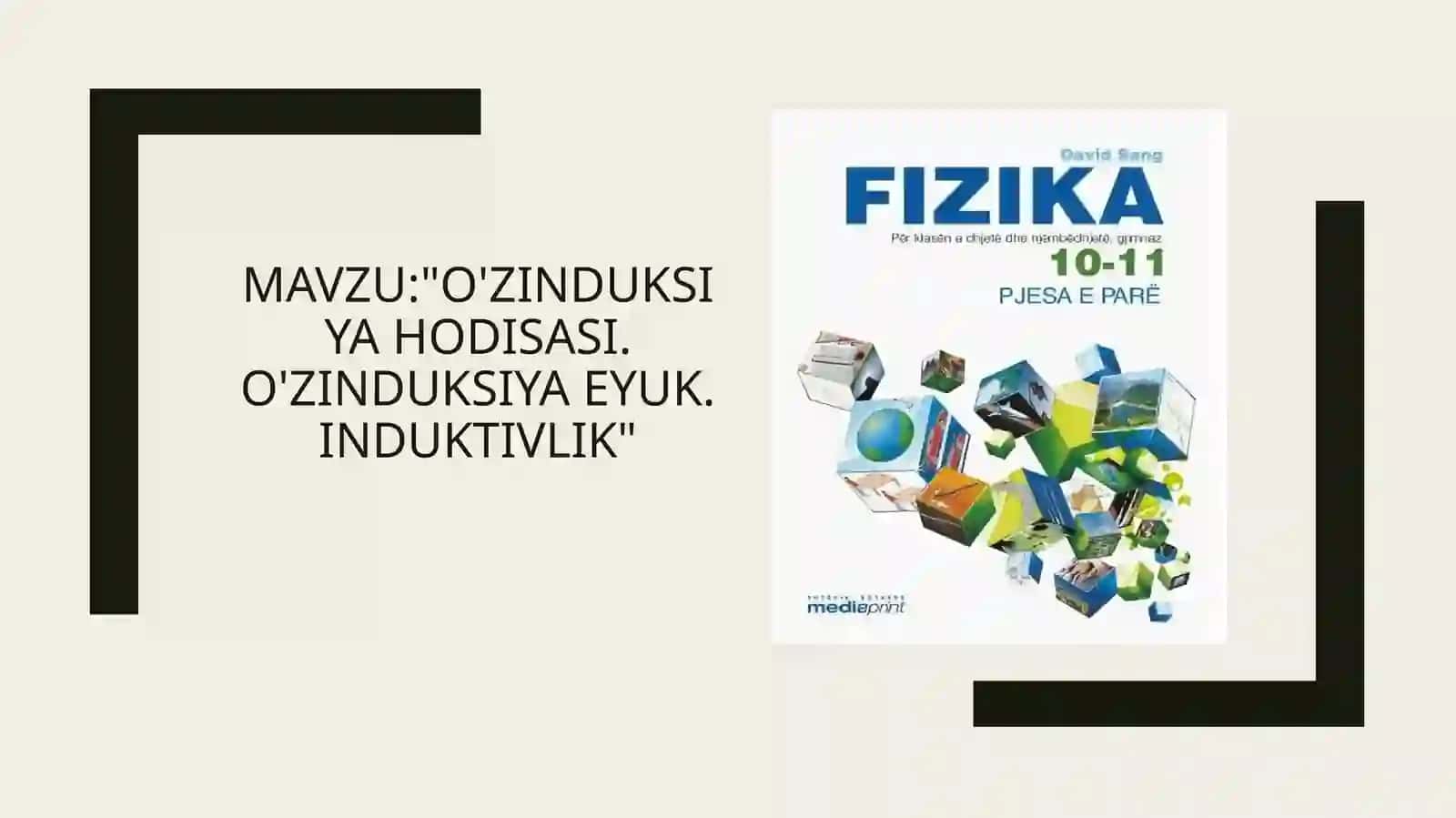 O'zinduksiya hodisasi. O'zinduksiya EYuK. Induktivlik" mavzusidagi taqdimoti 2