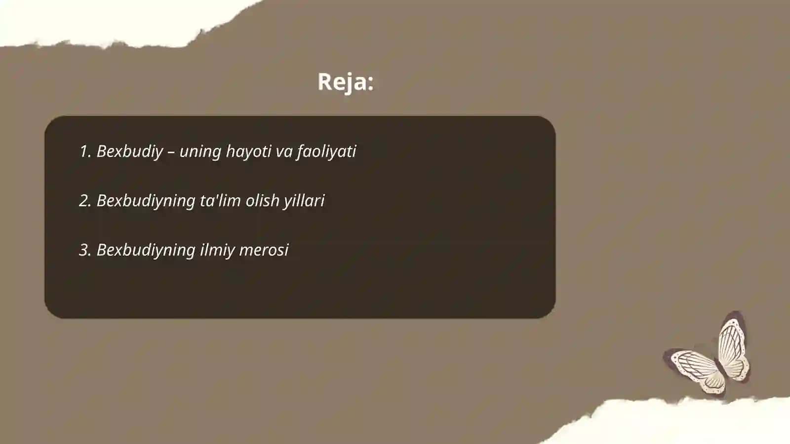 Bexbudiy hayoti va ijodi 2