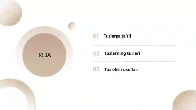 Tuzlarning olishini taqdimot 2