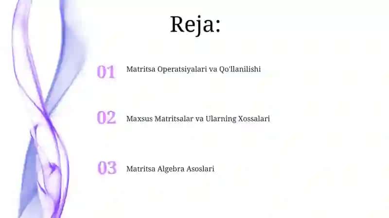 Matritsa va ular ustida amallar 2