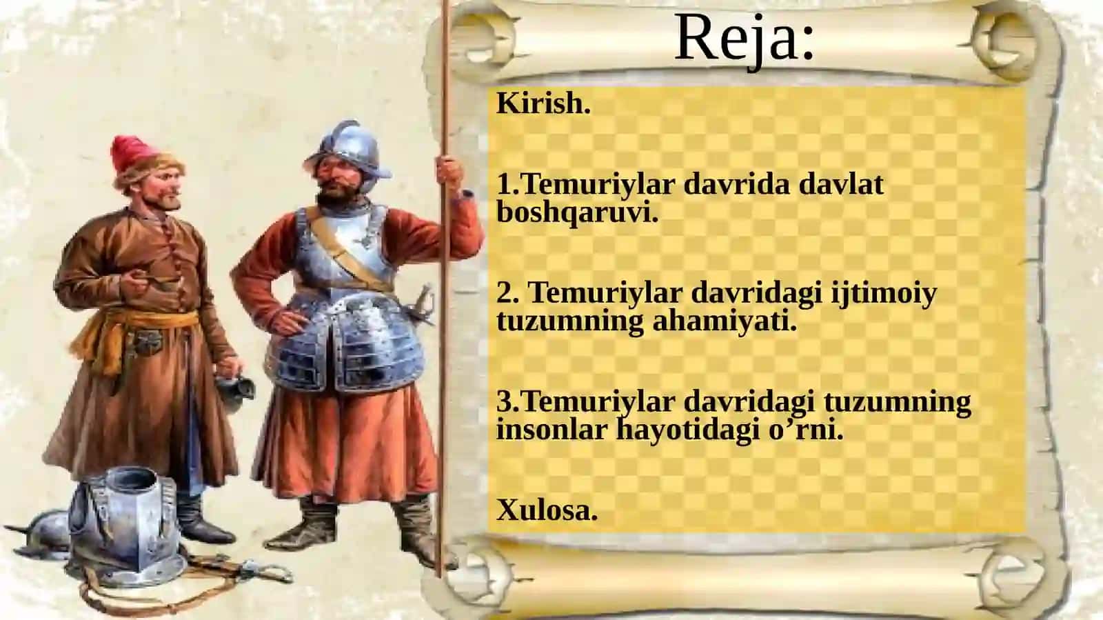 AMIR TEMUR VA TEMURIYLAR DAVRIDA DAVLAT BOSHQARUVI VA IJTIMOIY TUZUM. 2