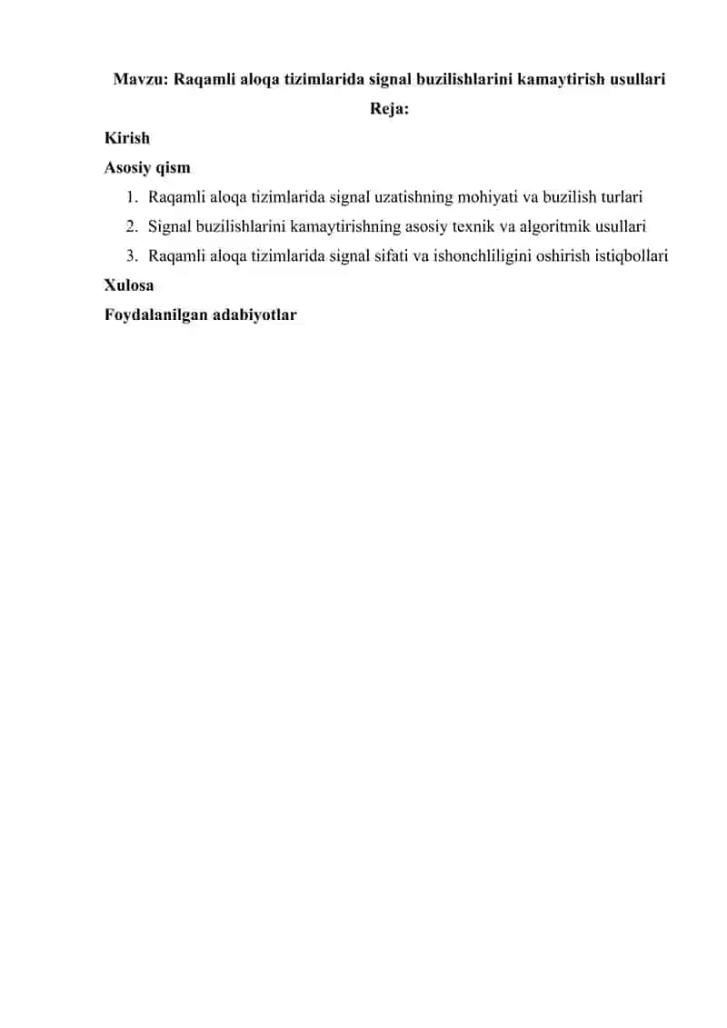 Raqamli aloqa tizimlarida signal buzilishlarini kamaytirish usullari 2