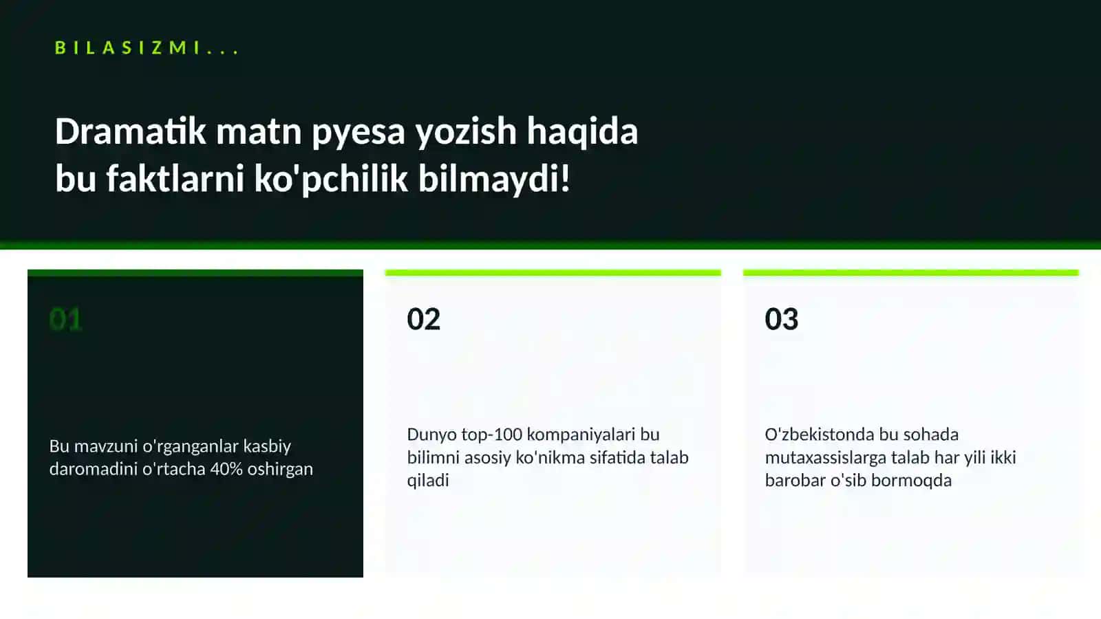 Dramatik matn pyesa yozish 2
