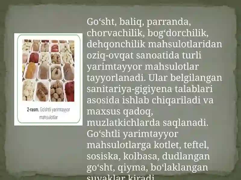 GO‘SHTDAN TAYYORLANADIGAN YARIMFABRIKATLAR 2