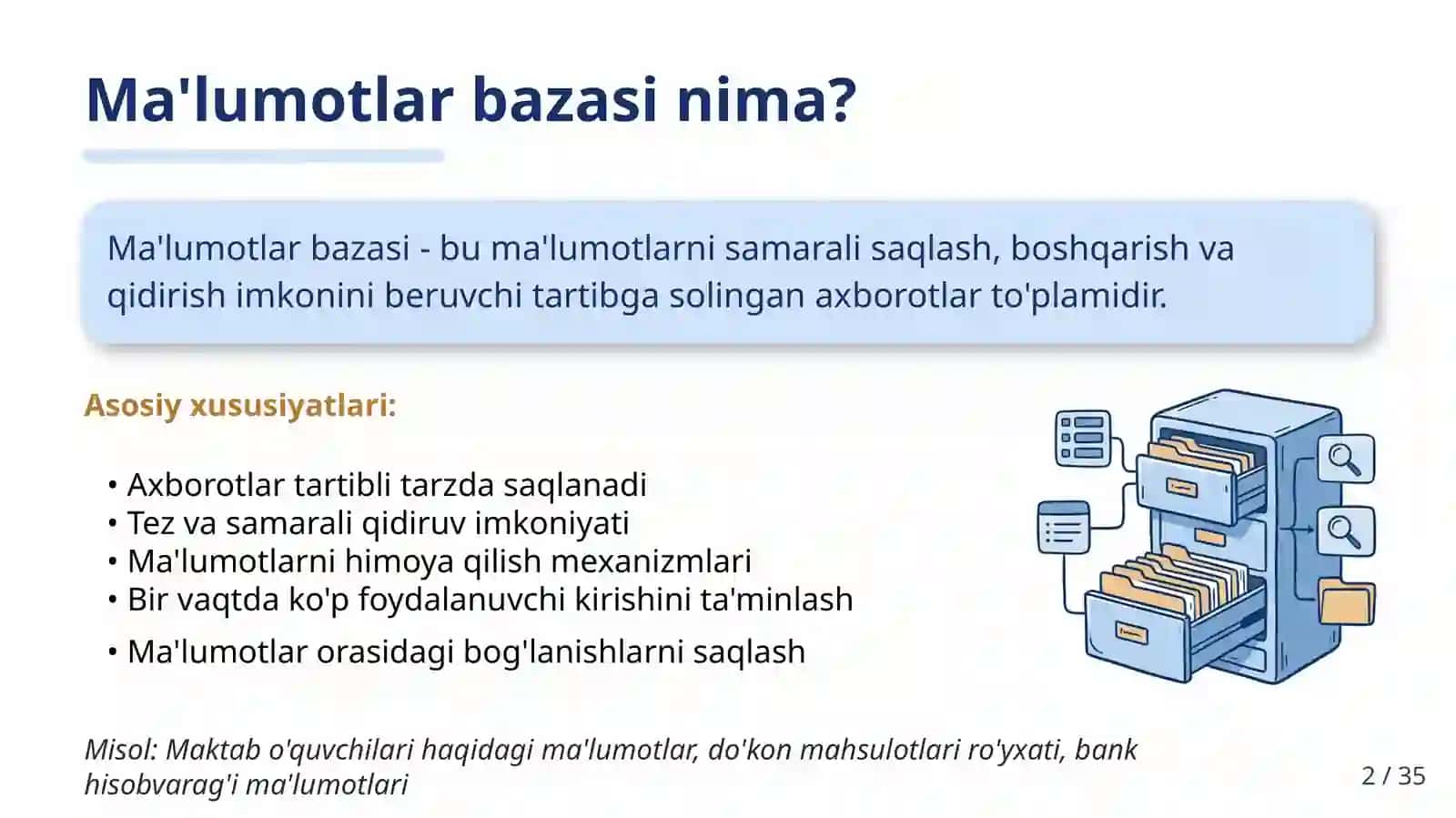 So'rovlar va SQL -so'rovlar tili 2