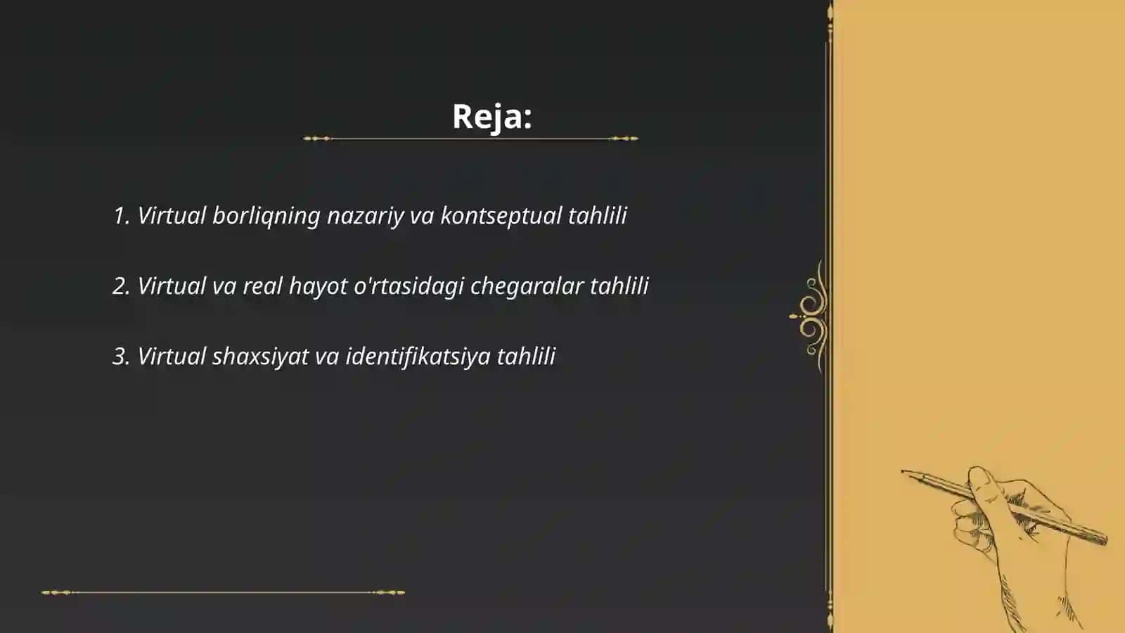 Virtual borliq haqida tahlil etish 2