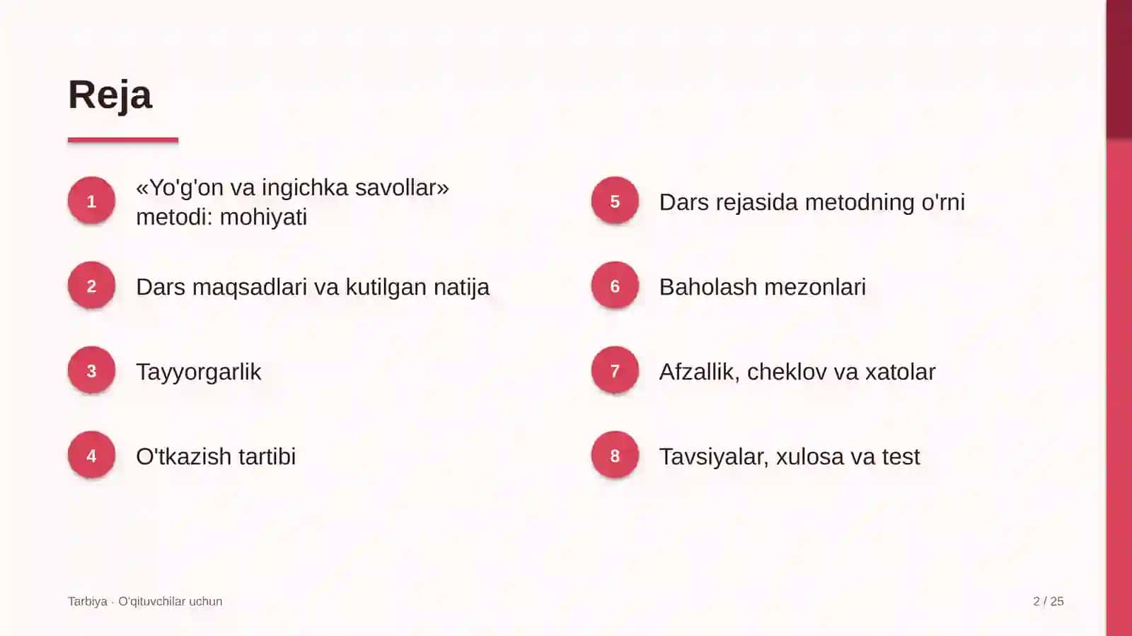 tarbiya darslarida yo'g'on va ingichka savollar metodidan foydalanish 3020 2