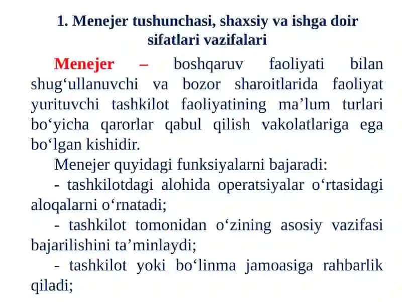 ZAMAONAVIY MENEJER VA YETAKCHI 2