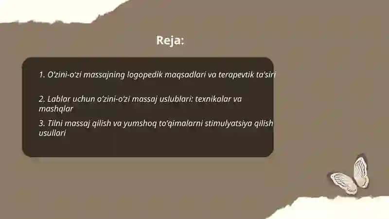 Oʻzini-oʻzi massajning logopedik maqsadlari va terapevtik ta'siri 2
