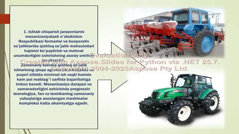 MASHINA-TRAKTOR PARKIDAN FOYDALANISHNING ASOSIY KO’RSATKICHLARI 2