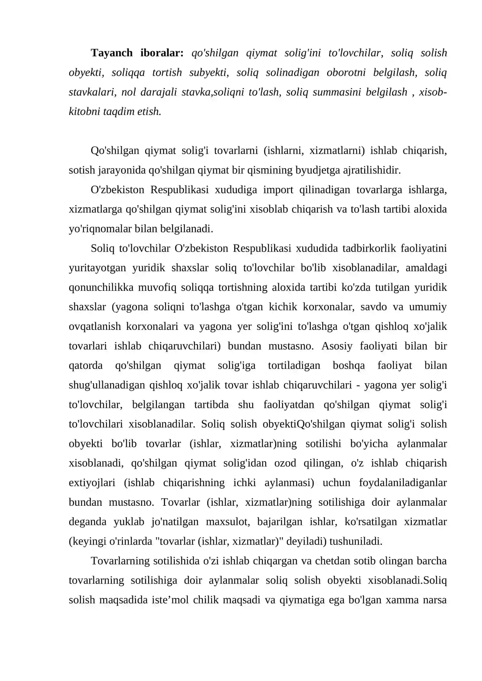 Qo'shilgan qiymat va aksiz soliqlari 2