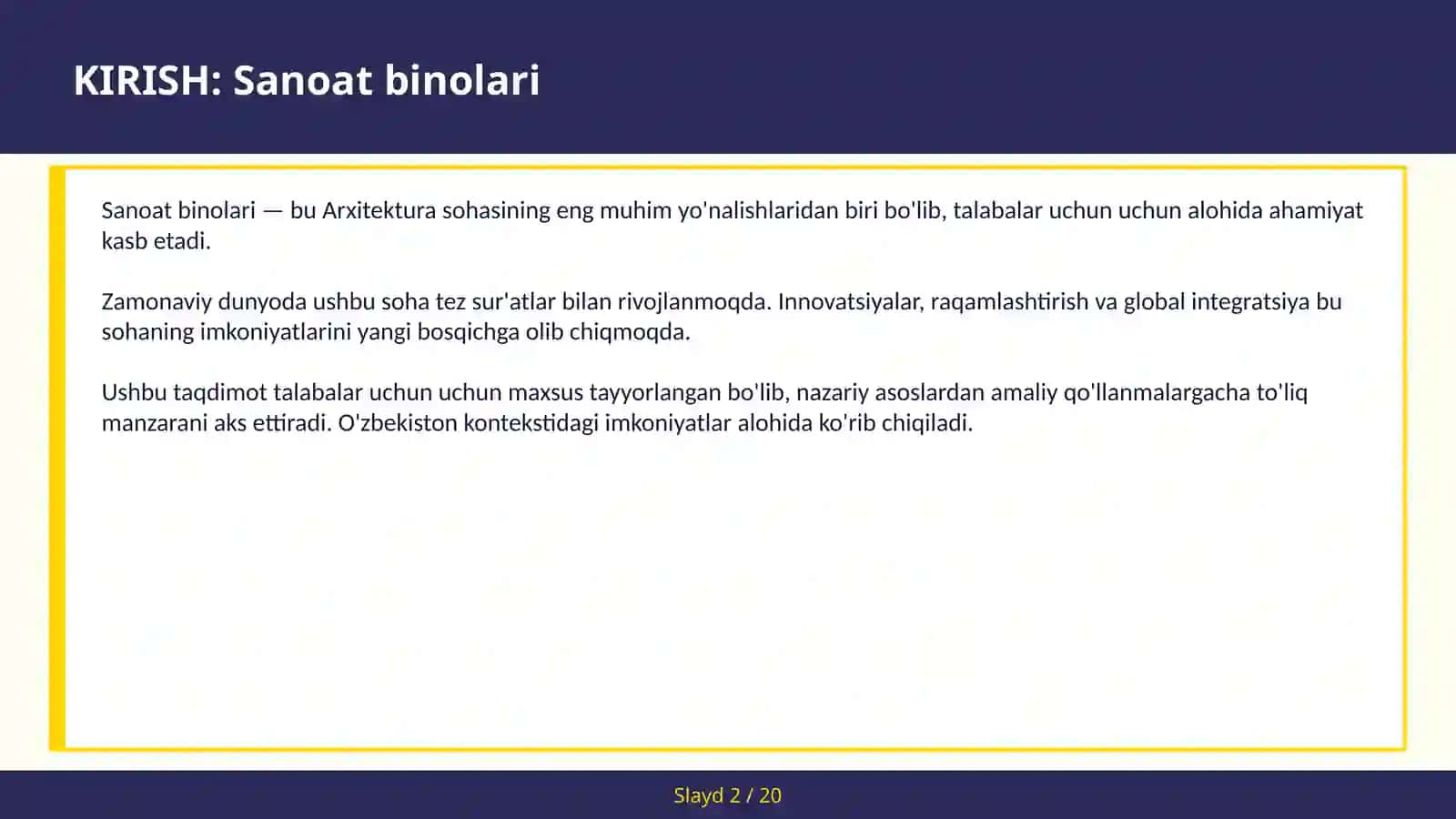 Sanoat binolari 2