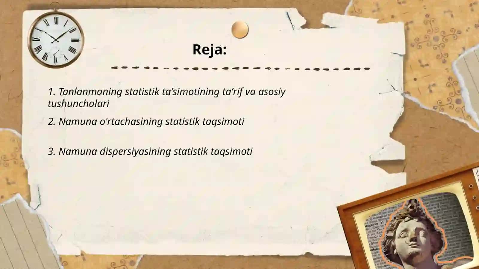 Tanlanmaning statistik taqsimoti 2