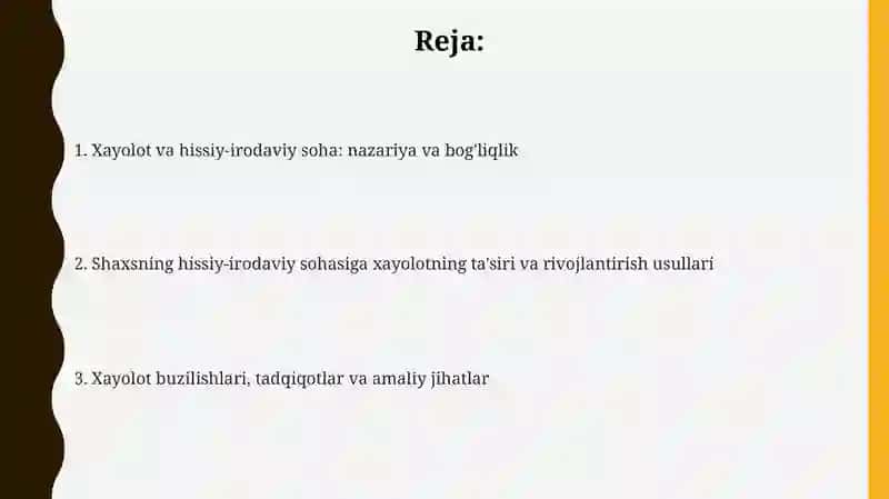 Hayol va shaxsning emotional irodaviy jarayonlari 2