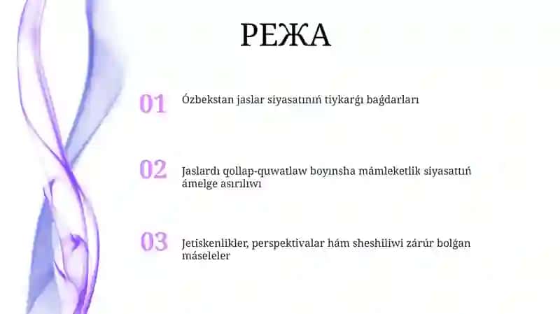 Ózbekstan jaslar siyasatınıń tiykarǵı baǵdarları 2