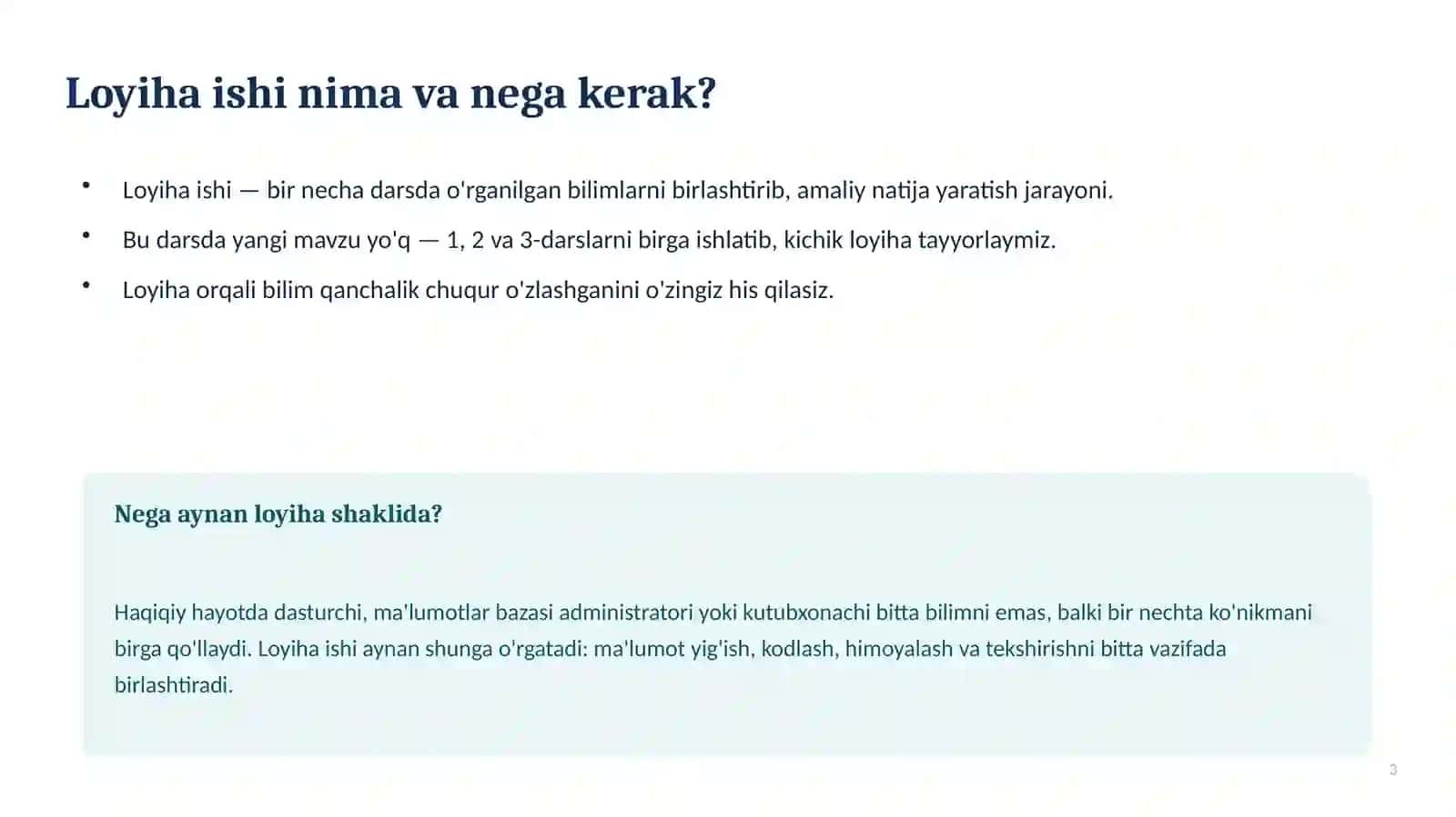 Loyiha ishi. 2