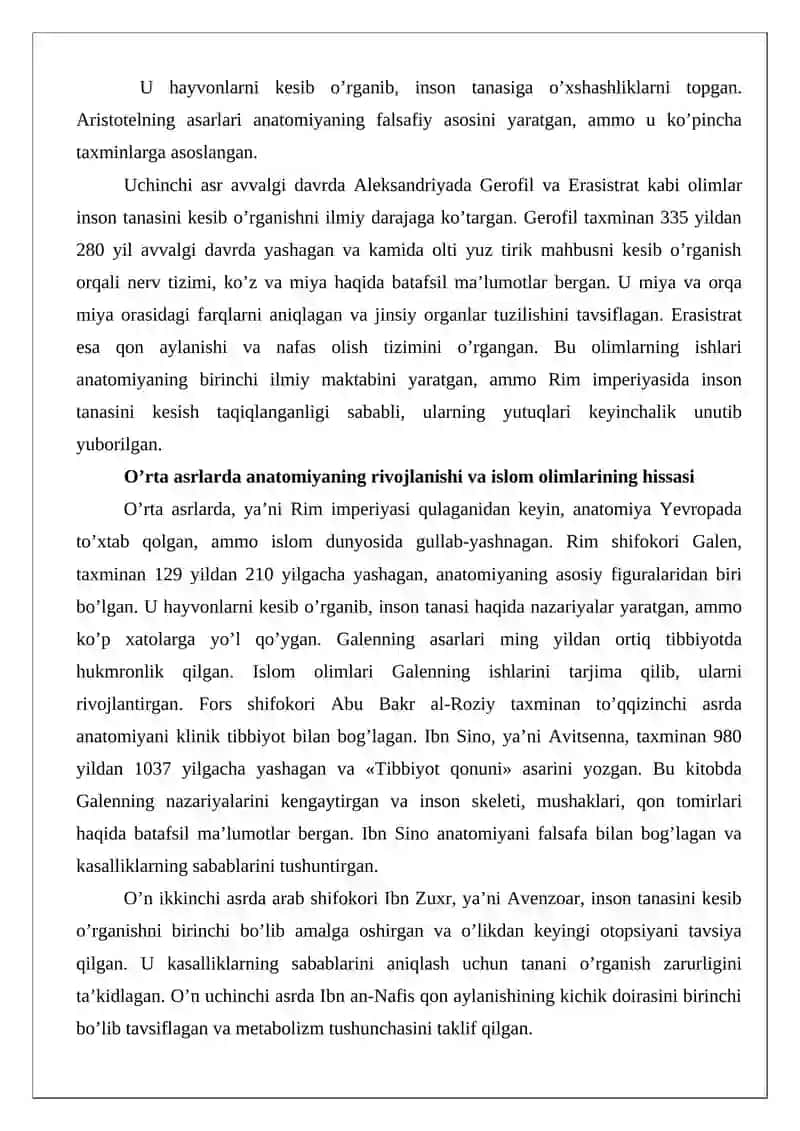 Anatomiya rivojlanish tarixi 2